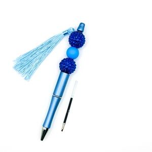 Elegant Silver and Red Tassel Pen